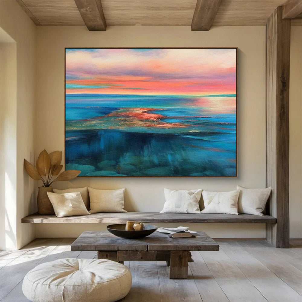 evening coastal abstract painting design 6